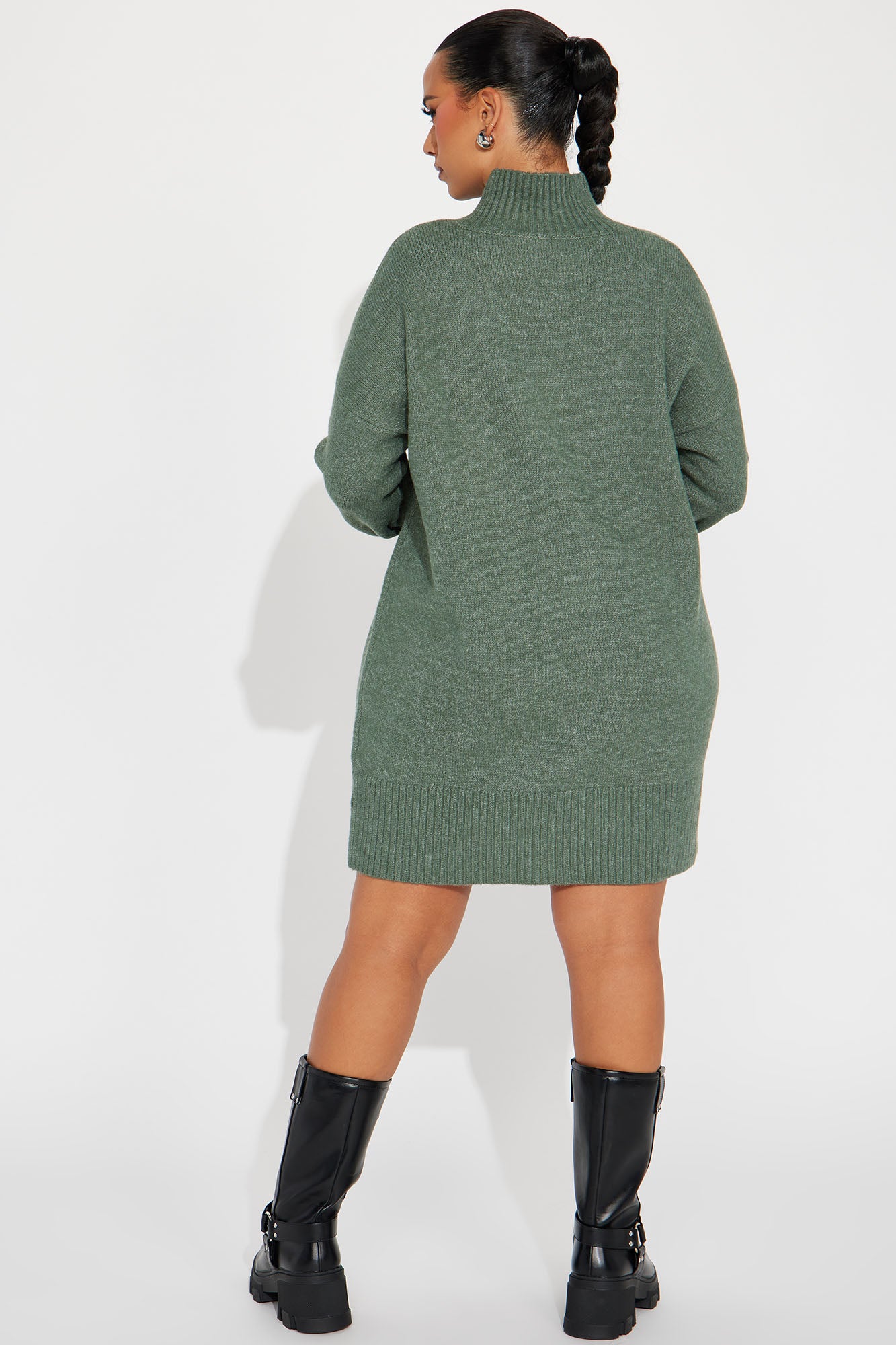 Manhattan Sweater Mini Dress - Green