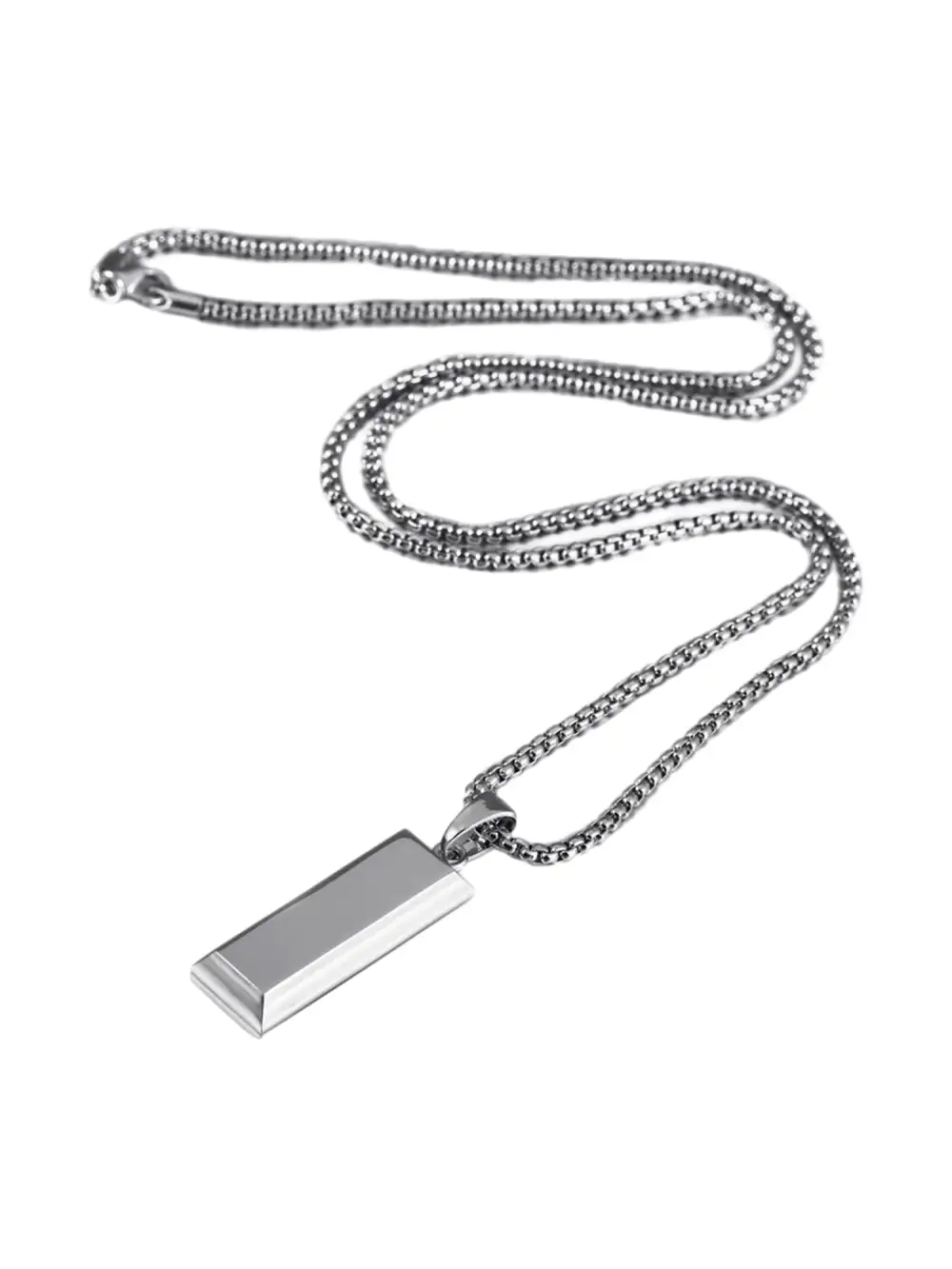 Gold Bar Hip Hop Pendant Necklace