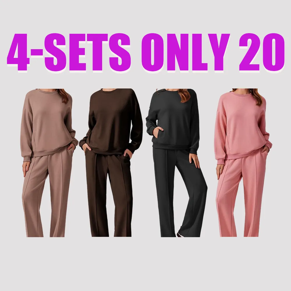 2-Piece Sweatshirt & Pants Set – Comfy Travel or Home Outfit