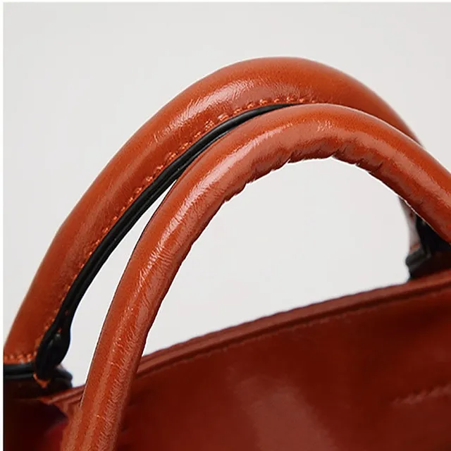 Women's Handbag Crossbody Bag Tote PU Leather Outdoor Office Shopping Zipper Large Capacity Solid Color Orange