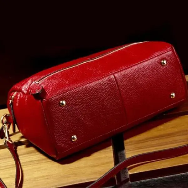 Cowhide PU Leather Handbag Multi Pockets Crossbody Bag