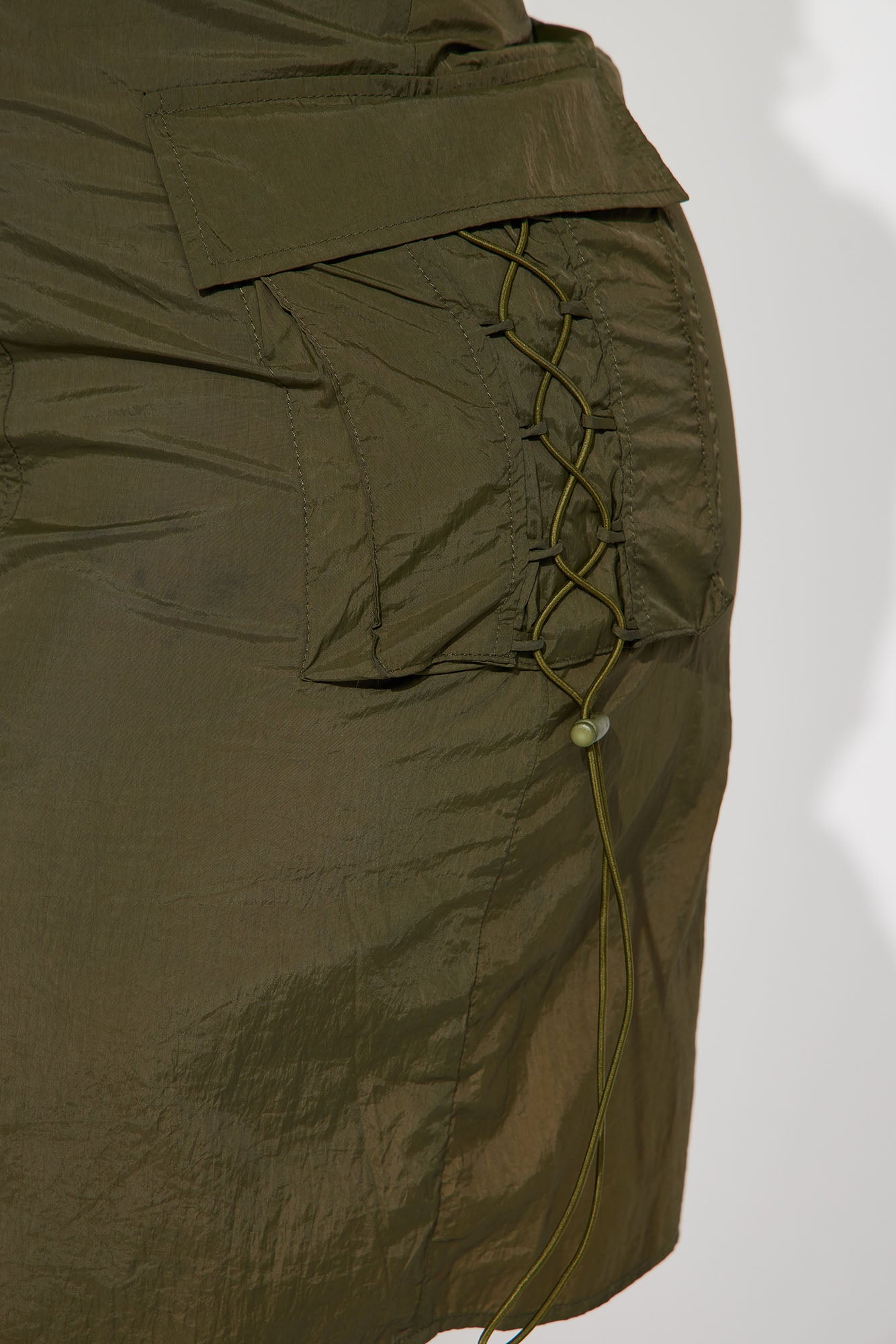 Precious Cargo Parachute Mini Dress - Olive