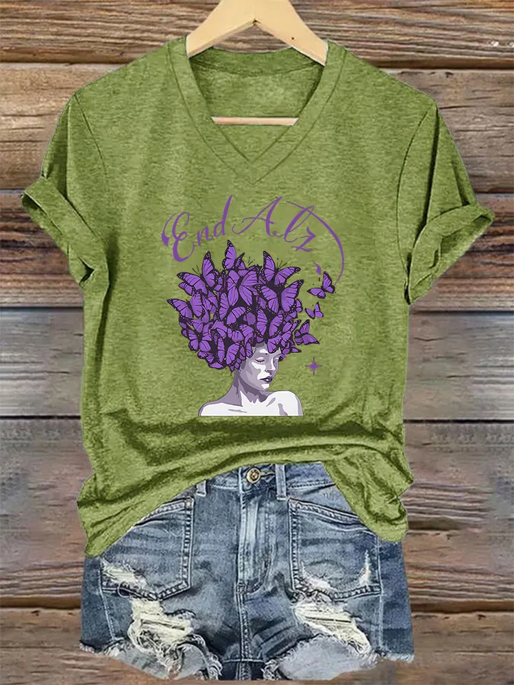 Women's Alzheimer's Print Casual T-Shirt