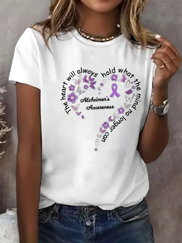 Women'S Alzheimer'S Casual Printed T-Shirt