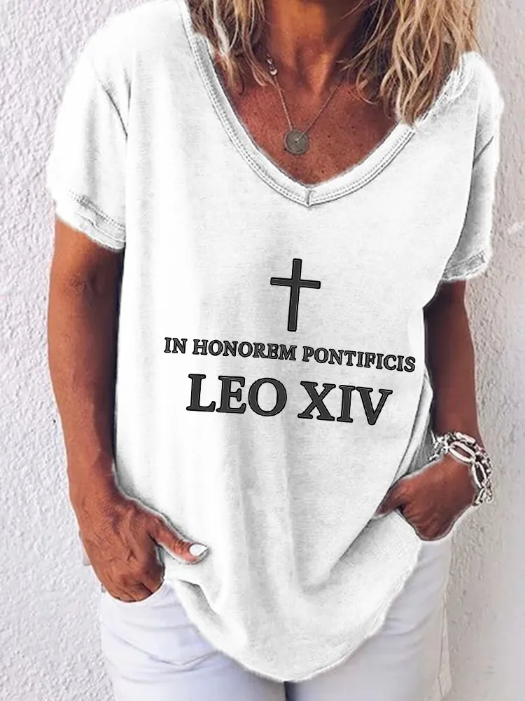 Women'S In Honorbm Pontipicis Leo Xiv Round-Neck Short-Sleeved T-Shirt