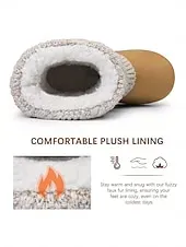 Women's Brown Faux Suede Winter Ankle Boots – Knit Cuff Button Detail, Plush Lining, Cozy Indoor & Outdoor Casual Footwear