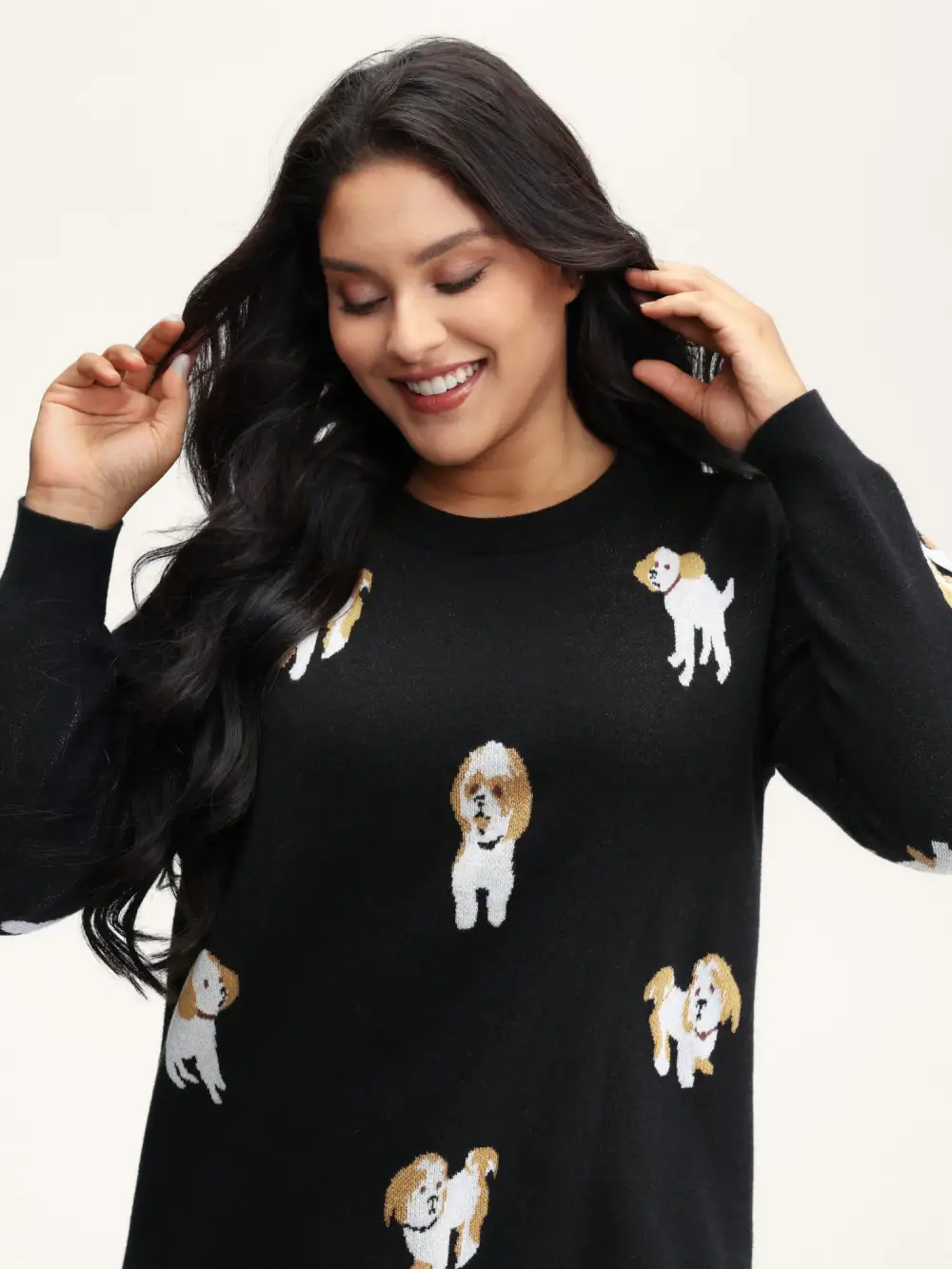 Puppies Everywhere Round Neck Pullover