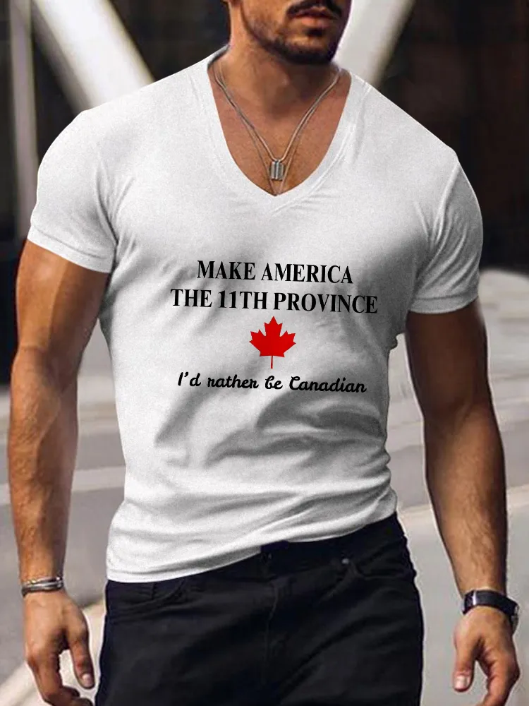 Men's Short Sleeves V-Neck Pure Cotton T-Shirt