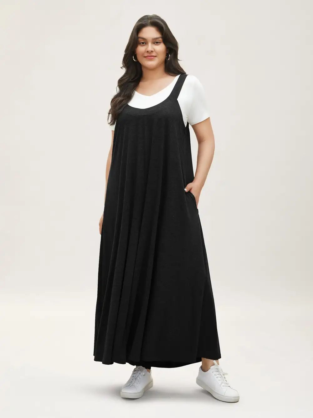 Supersoft Essentials Solid Pocket Adjustable Straps Jumpsuit