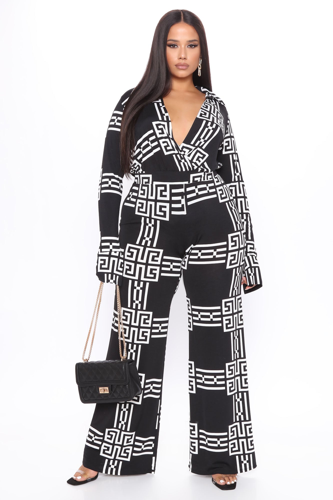 On Repeat Pant Set - Black/White