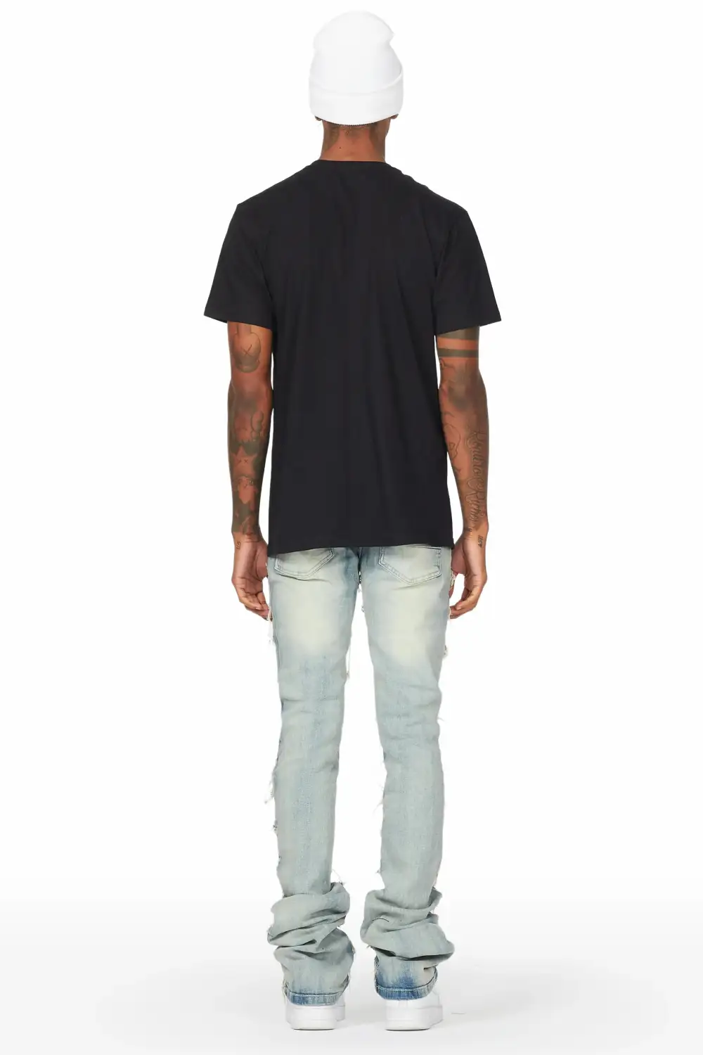 Waylon Tint Frayed Super Stacked Flare Jean