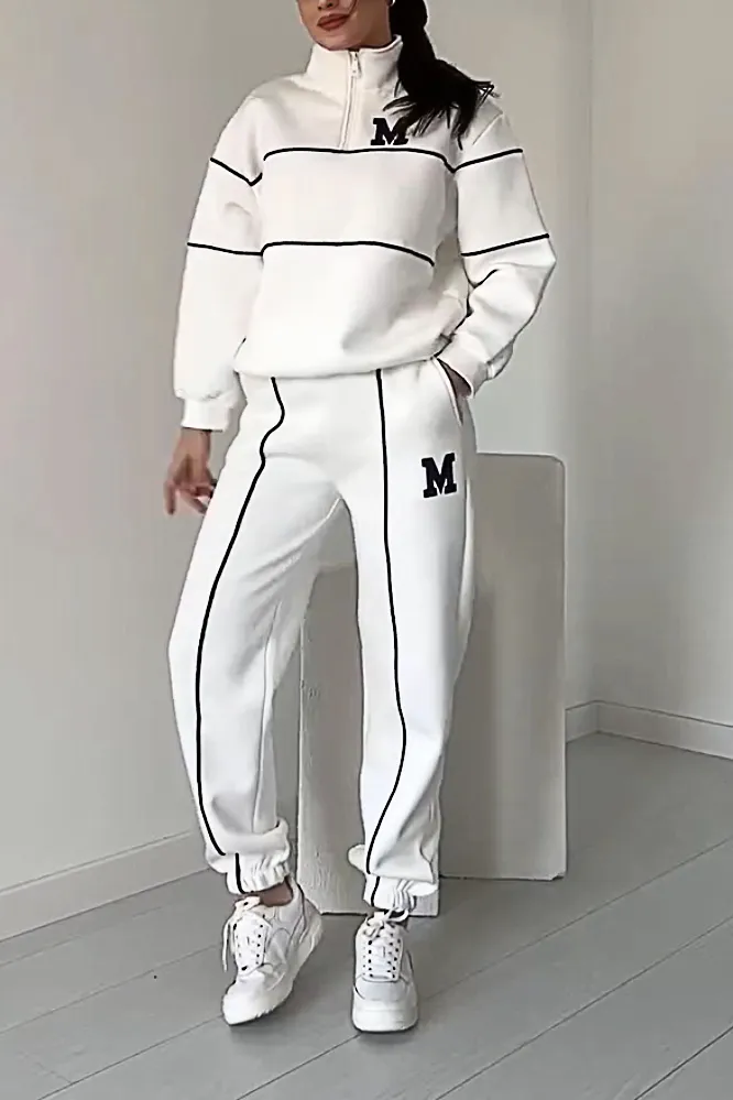 Women's Fashion Sports Leisure Letter Sweater & Pants Two-piece Set