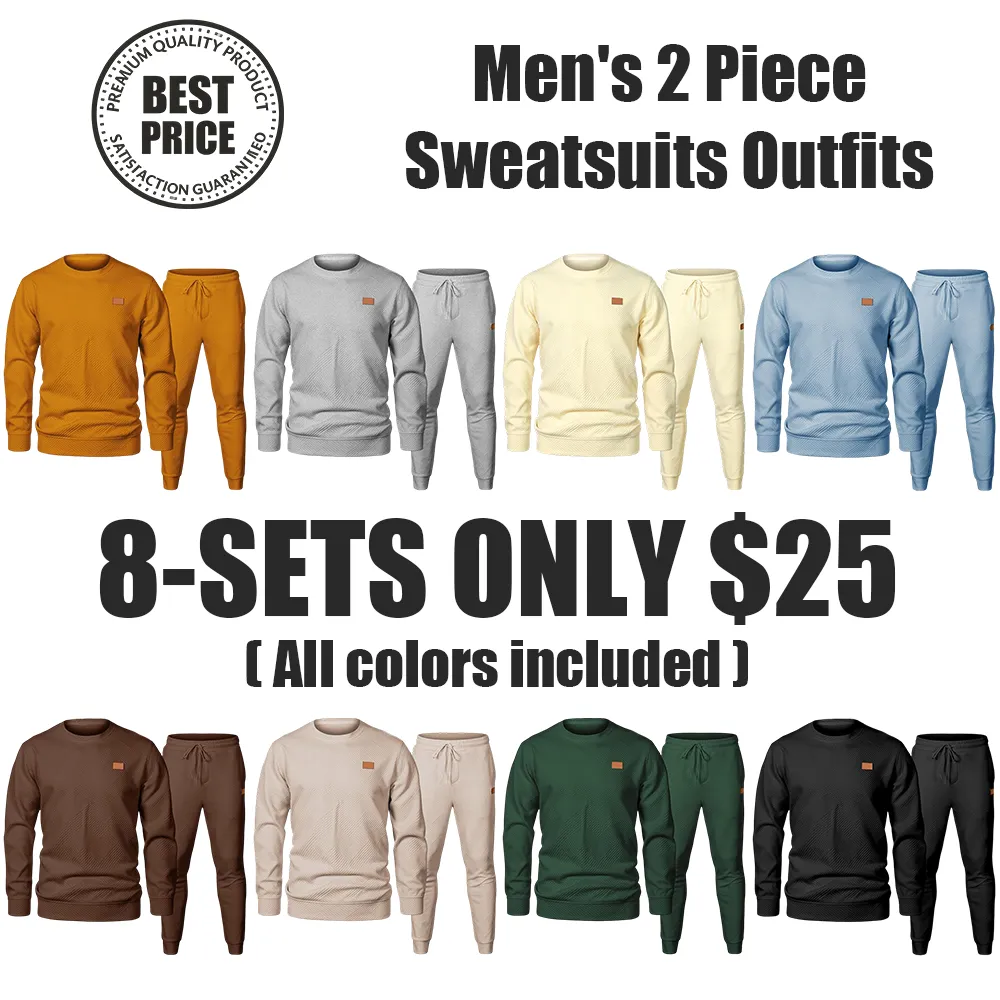 Plus Size Men's Casual Tracksuit Set