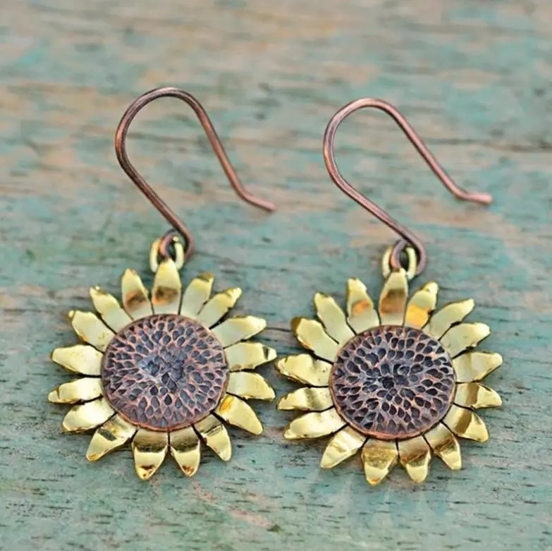 Temperament Retro Wild Sun Flower Earrings