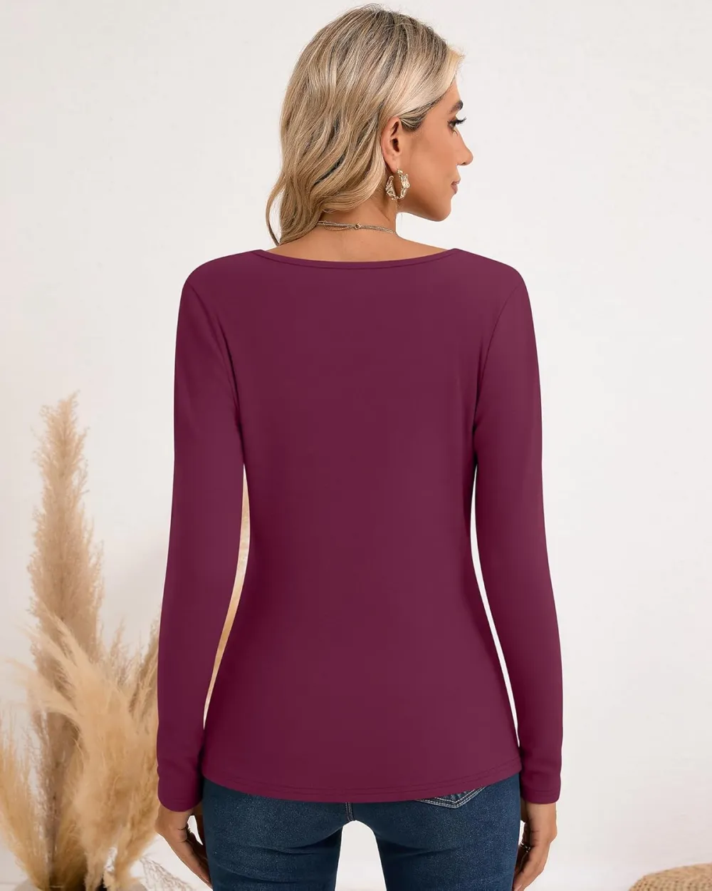 3 Pack Women's Thermal Long Sleeve Shirts Fleece Lined Scoop Neck Stretch Fitted Tops Winter Base Layer Underwear