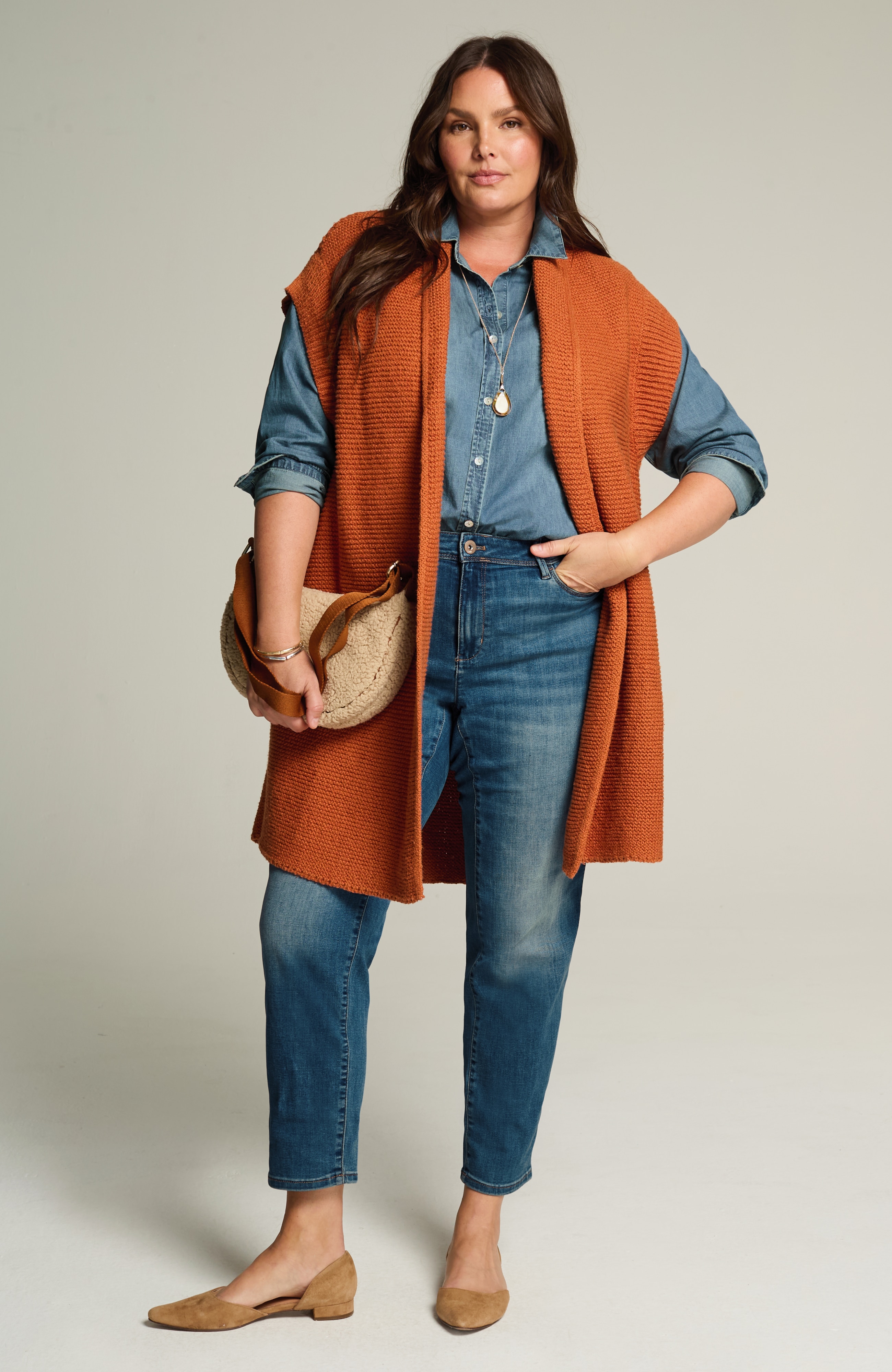 Textured Long Gilet Vest