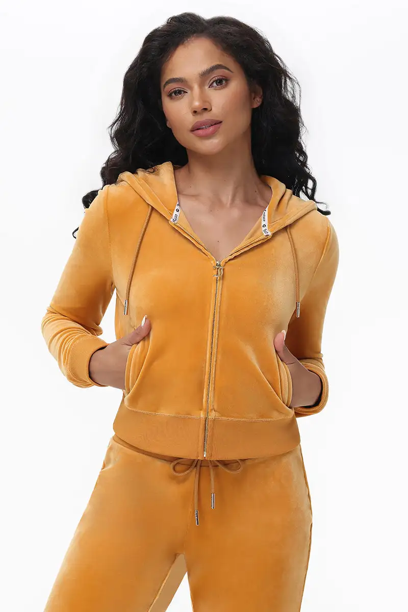Ombre Big Bling Velour Hoodie