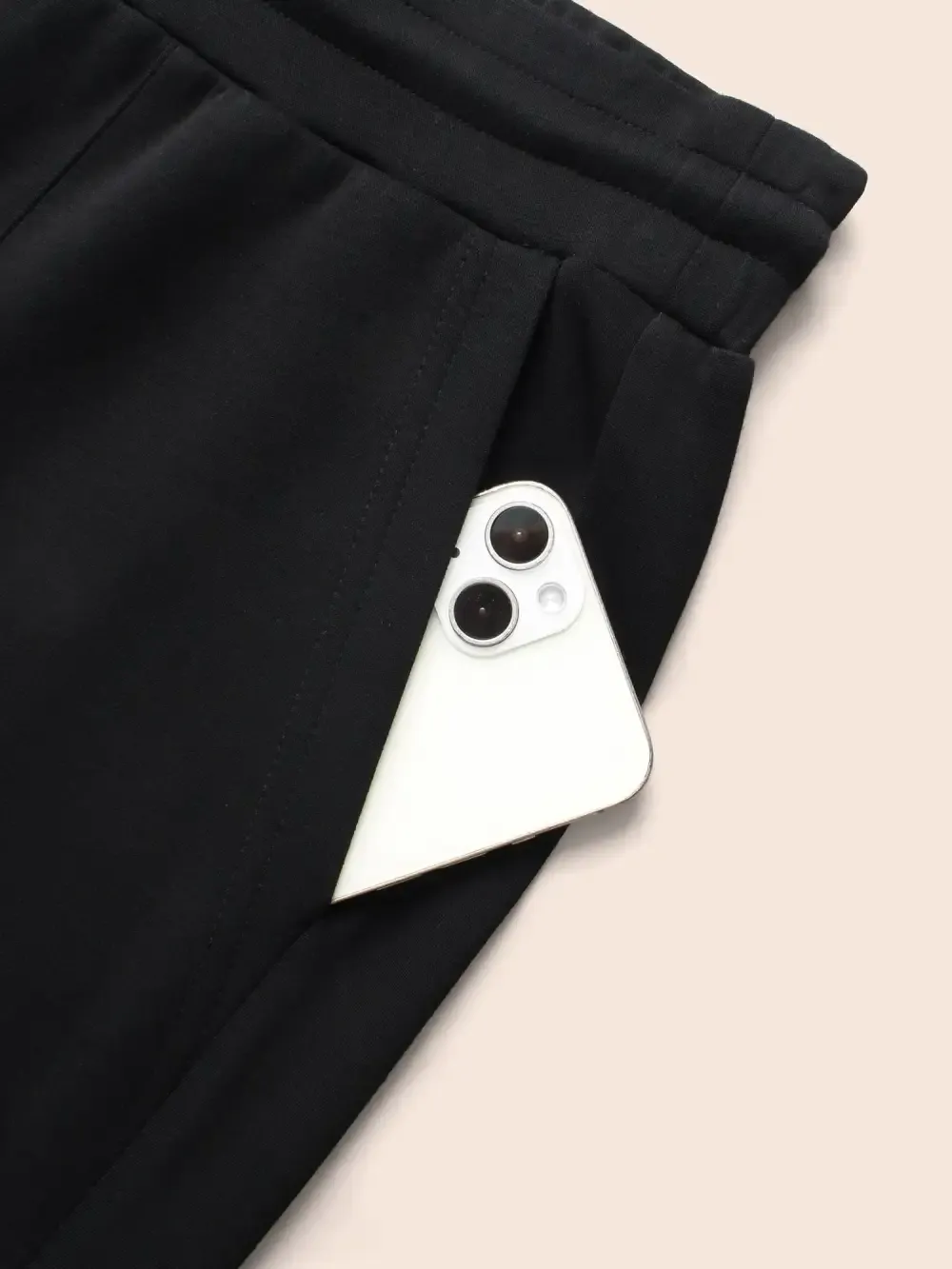 Plain Drawstring Medium Stretch Pants