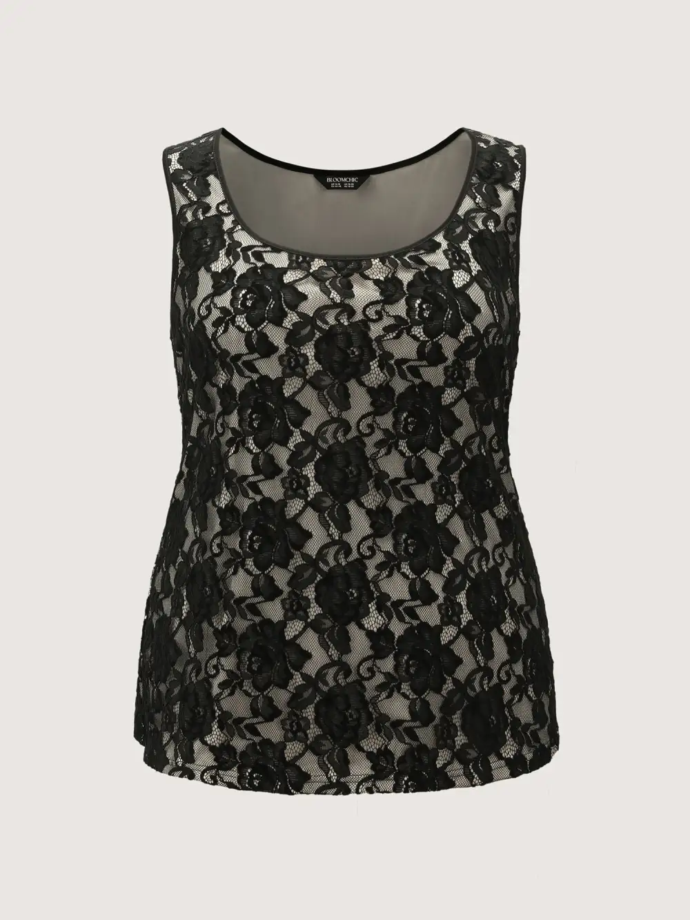 Floral Lace Scoop Neck Tank Top