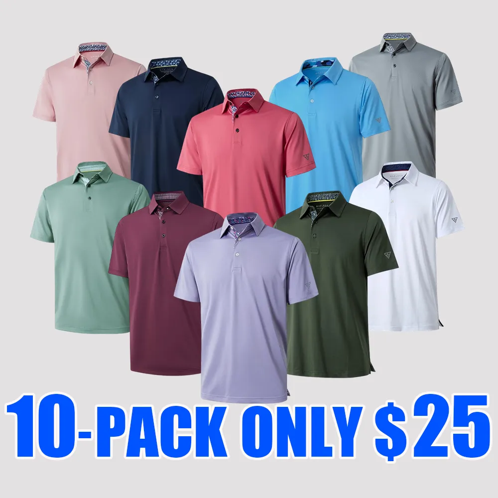 Mens Polo Shirts Short Casual Dry Fit Performance Designed Collared Golf Polo Shirts for Men Plus Size Men's Tops