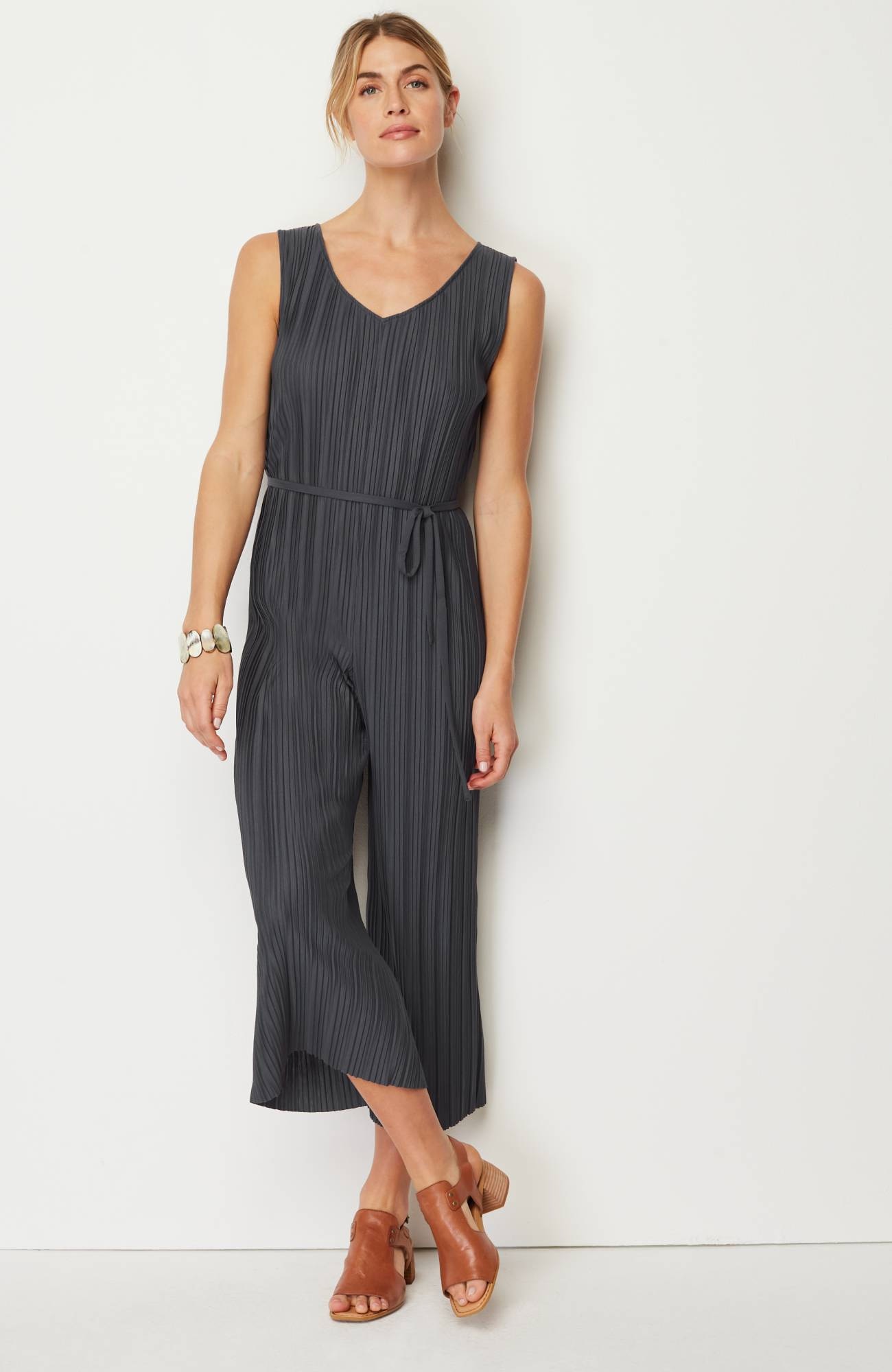 Pure Jill Pleated Knit Jumpsuit