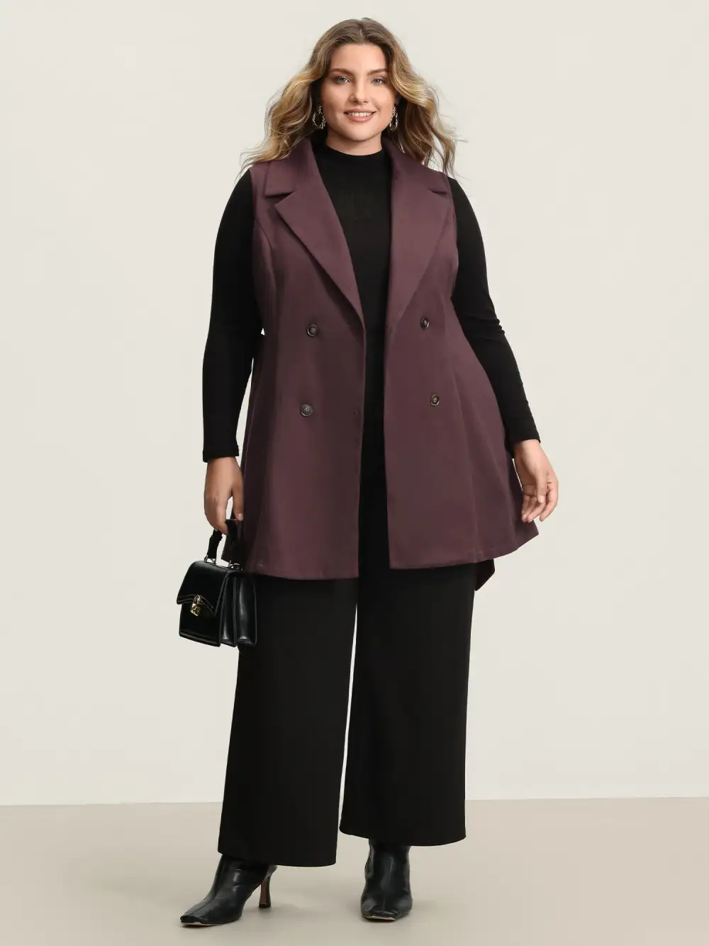 Button Detail Belted Pockets Vest