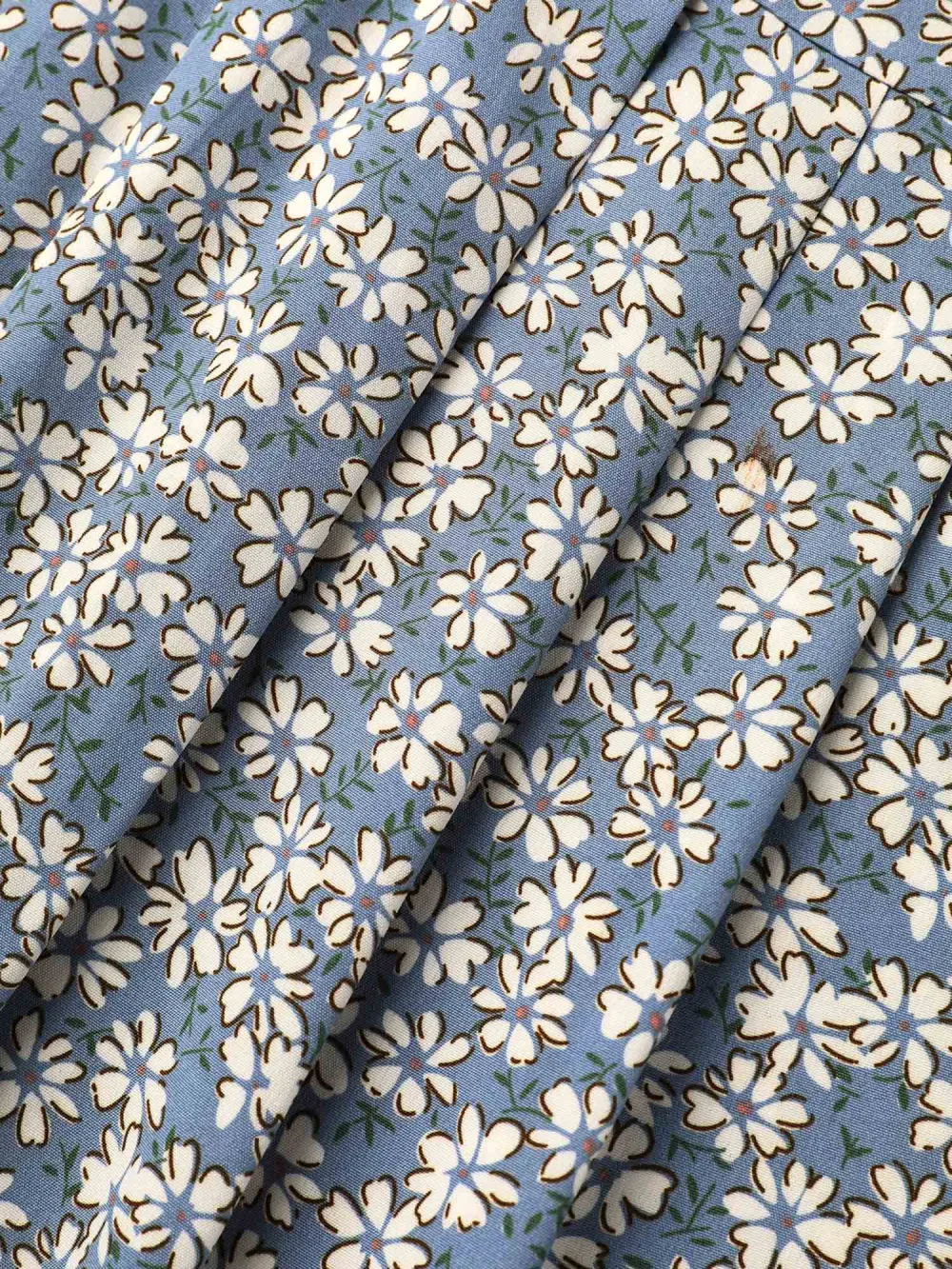 Ditsy Floral Pleated Flared Sleeve Shirt