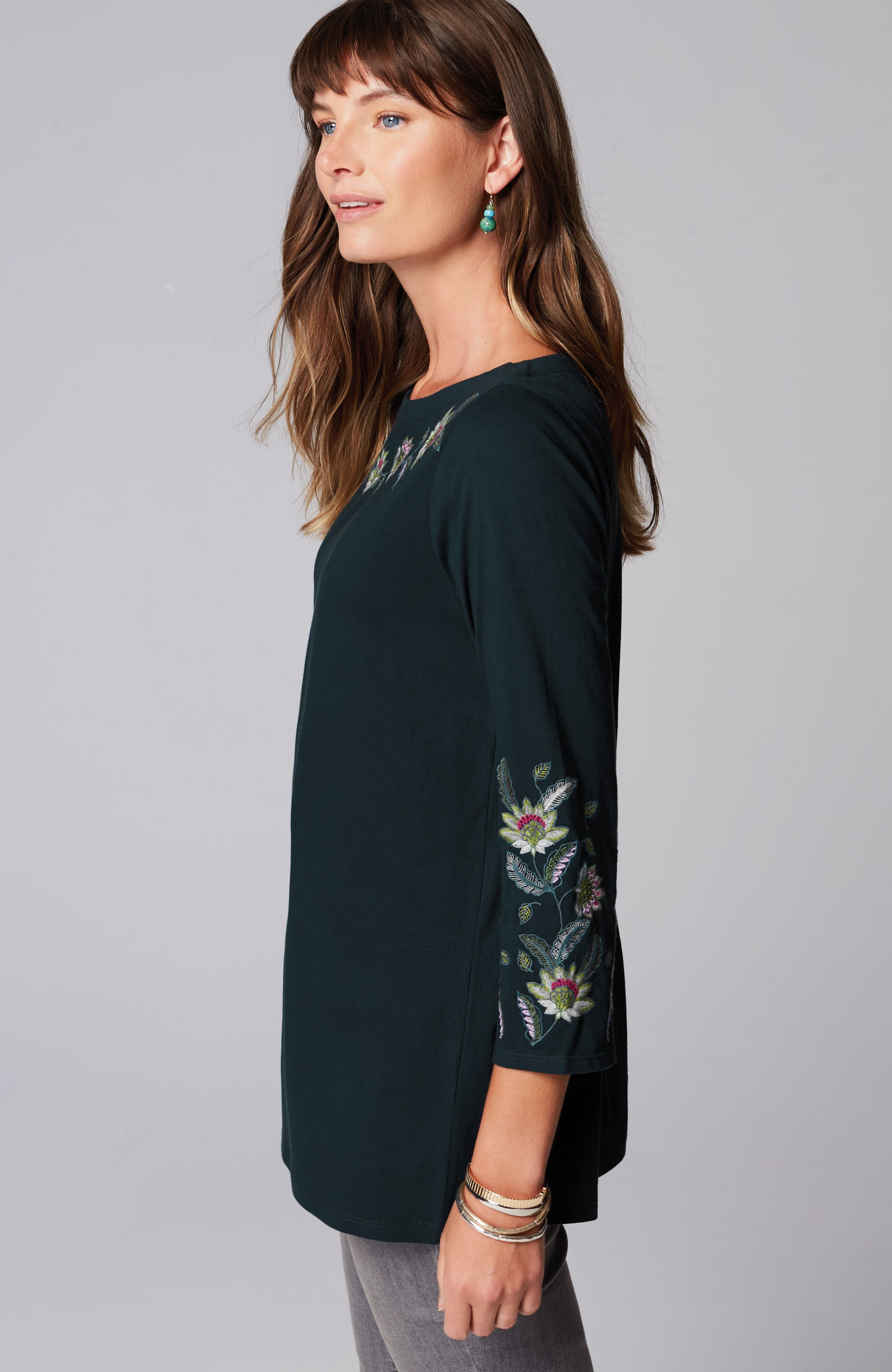 Multicolor-Embroidered Top