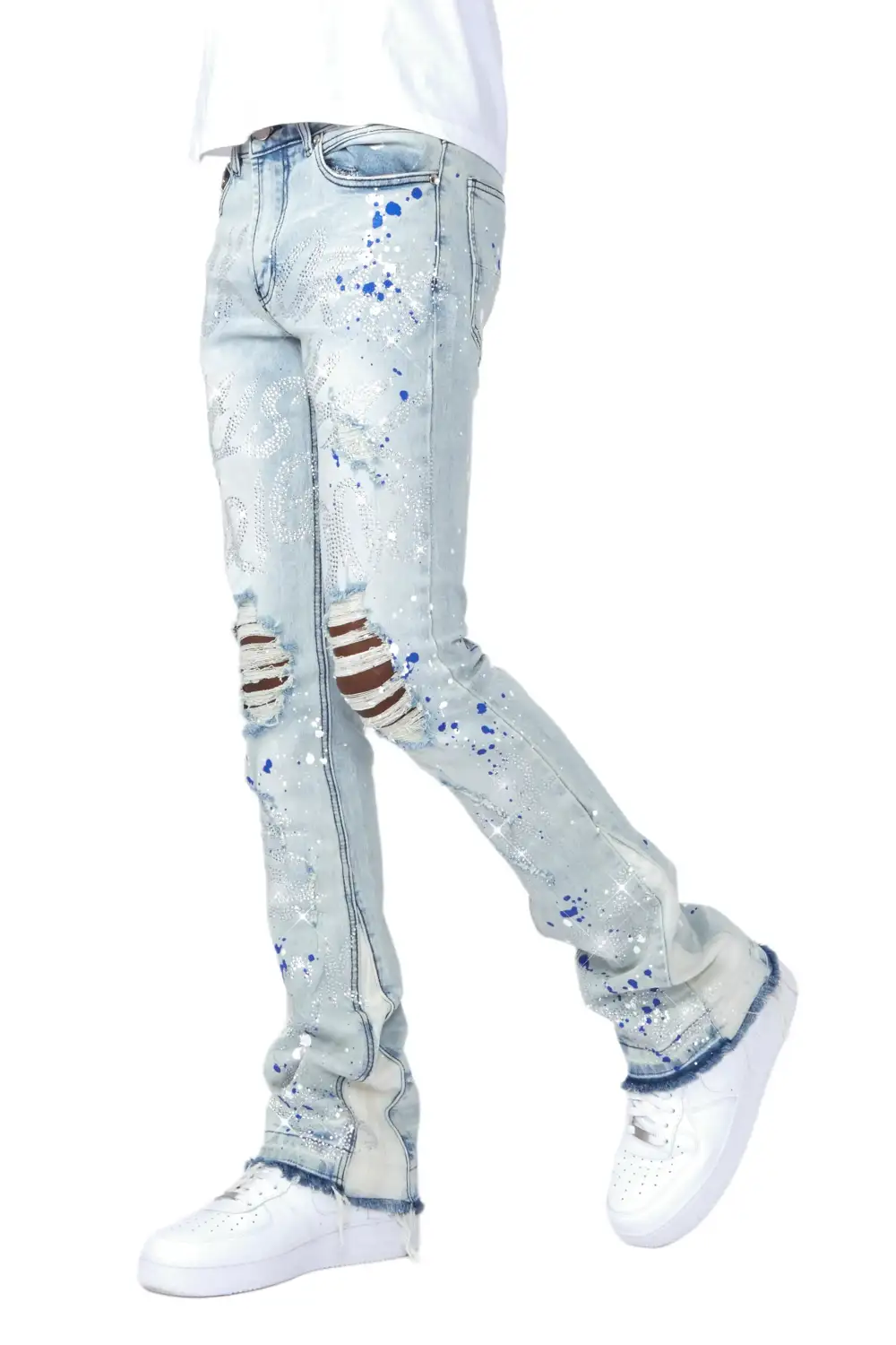 Eren Blue/Royal Blue Stacked Flare Jean