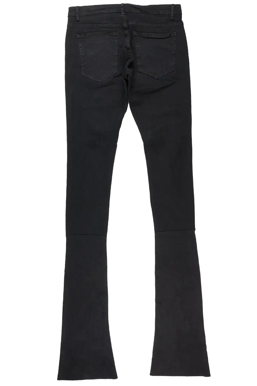 Hollis Black Super Stacked Flare Jean