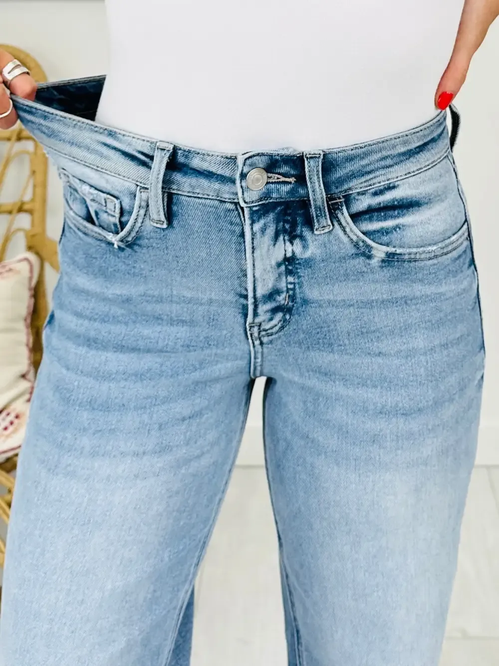 Power Moves Tummy Control Slim Wide Leg Jeans