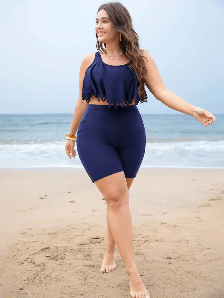 High Waist Pocket Side Swim Shorts