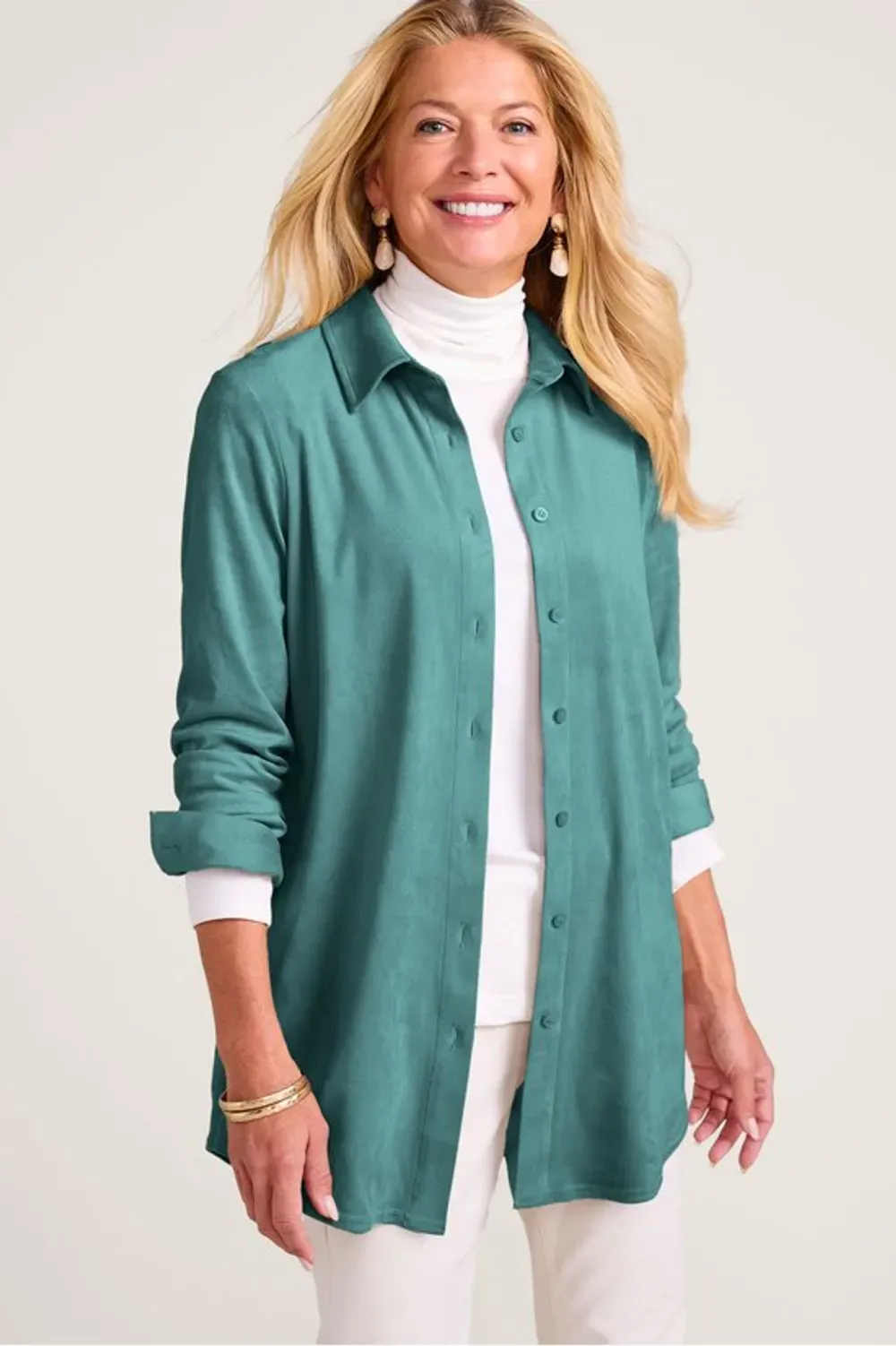 Day To Dusk Faux Suede Big Shirt