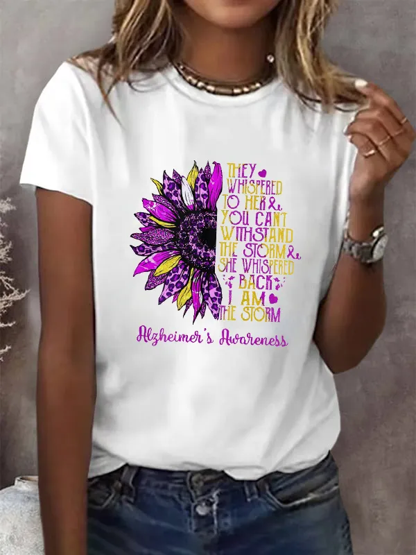 Sunflower I Am The Storm Alzheimer'S Awareness T-Shirt