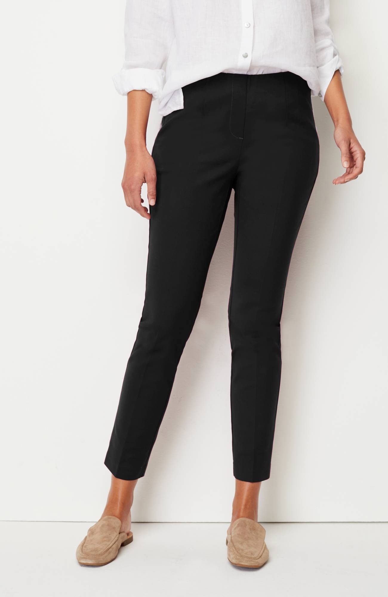Versatile Cotton-Stretch Slim-Leg Pants