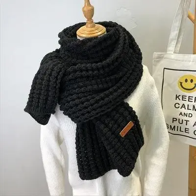 New Winter Knitted Scarf Fashion Women Warm Pashmina  Thickened Wool Scarf