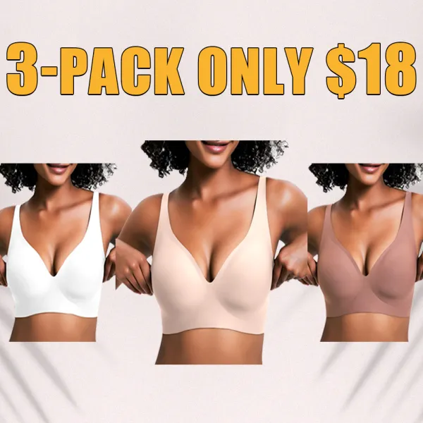 Jelly Wireless Seamless Push-Up Bra-Deep V, Wire-Free, Everyday Comfort