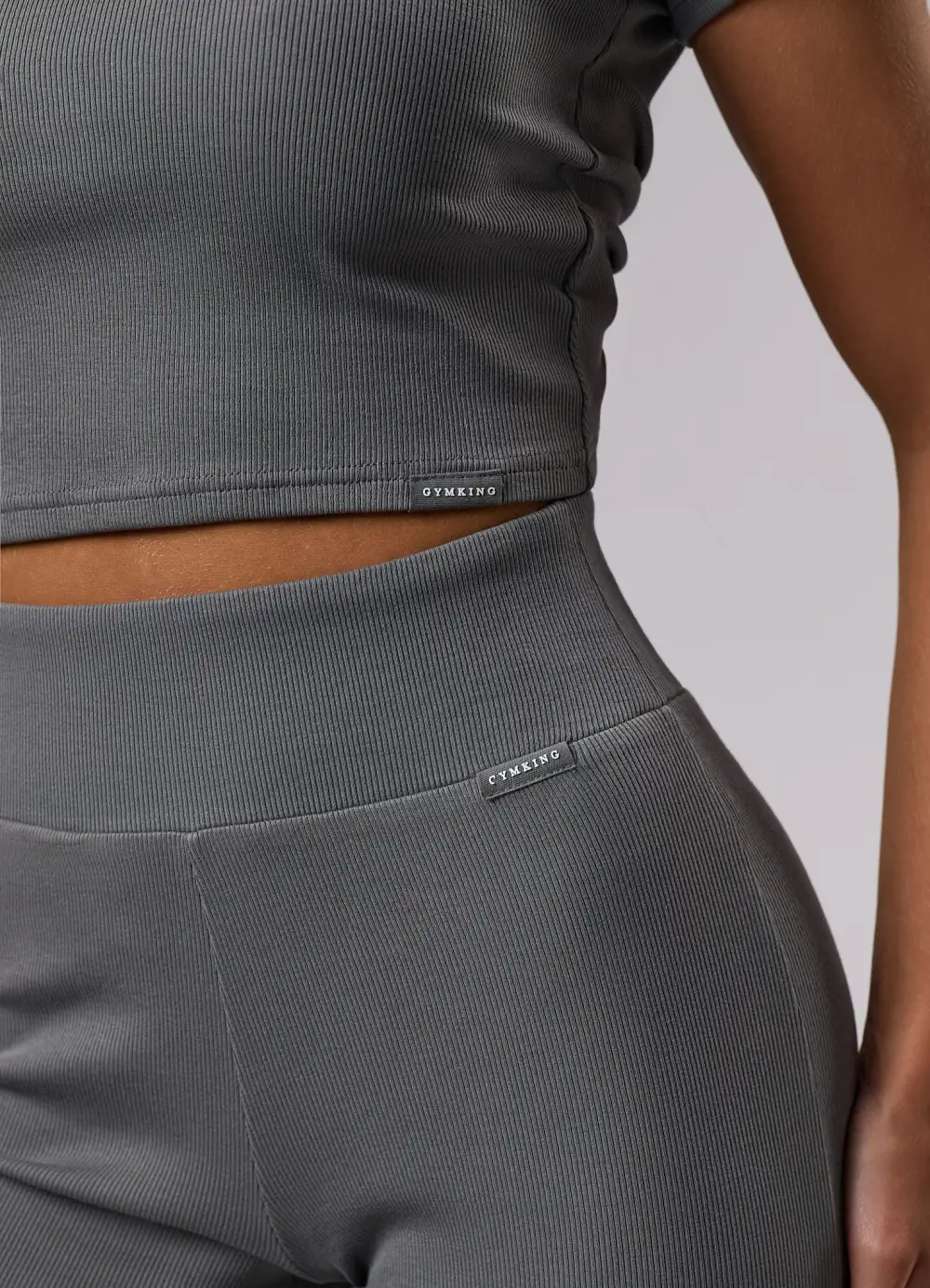 GKW Sports Luxe Rib Crop Tee - Dark Sage