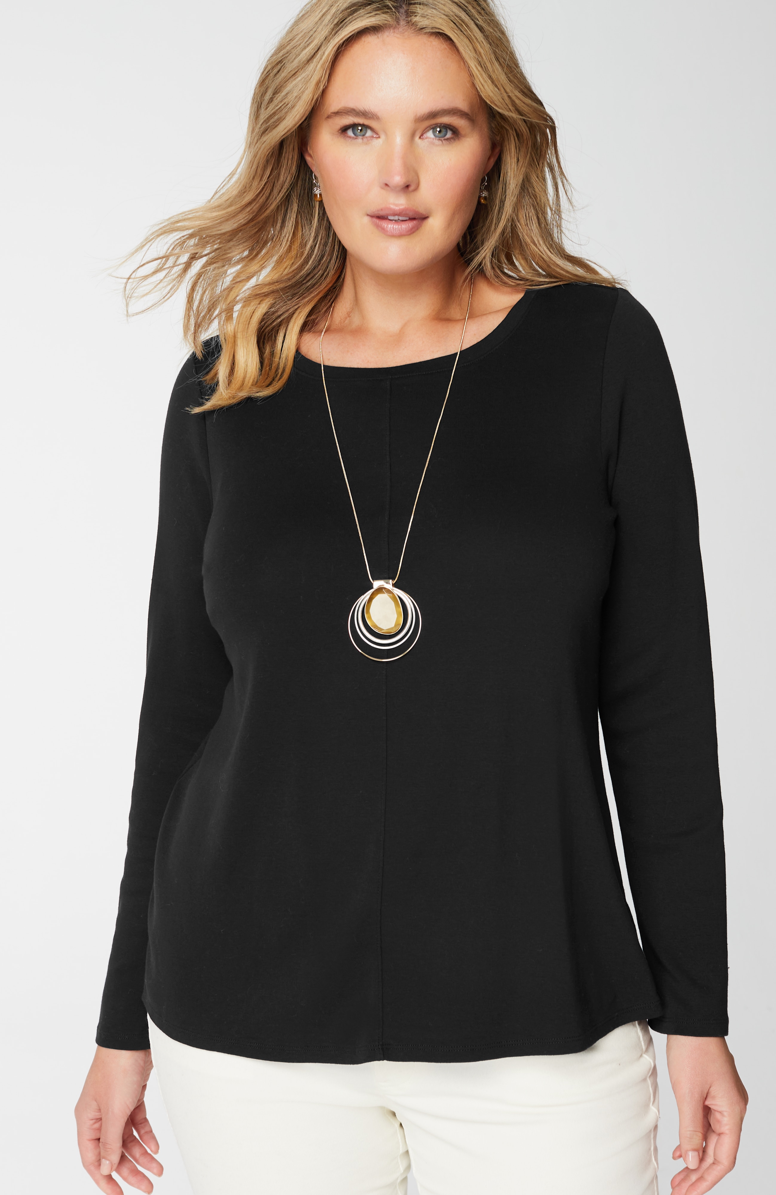 long-sleeve pima crew-neck tee