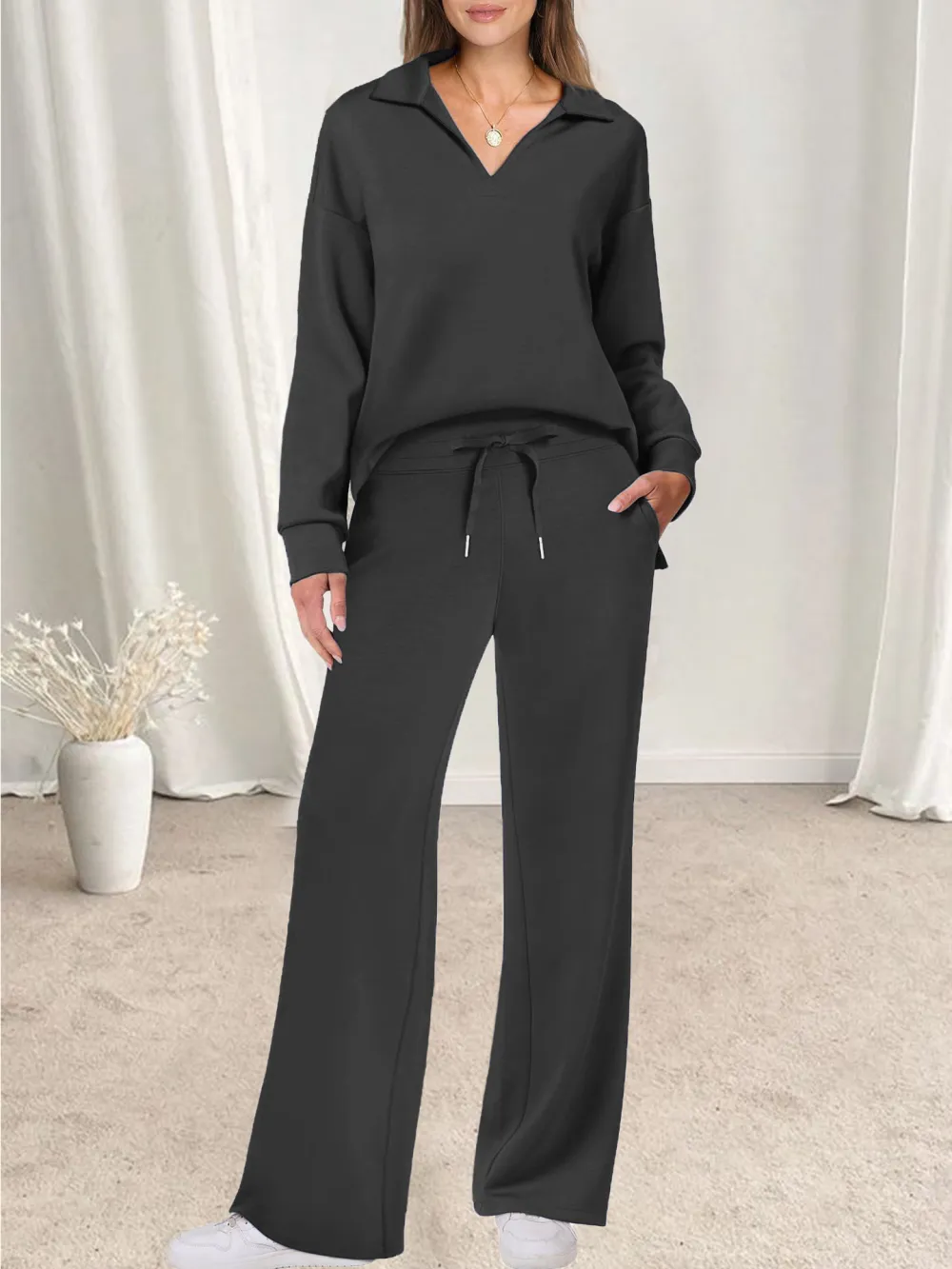 Women 2 Piece Fall Outfits Cozy Lounge Sets for Women Tracksuit Sweatsuit Set 2024 Comfortable Tracksuit