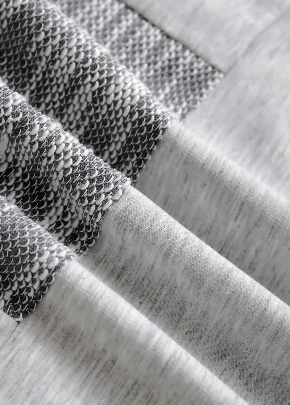 Light Grey Patchwork Long Sleeve Hoodie