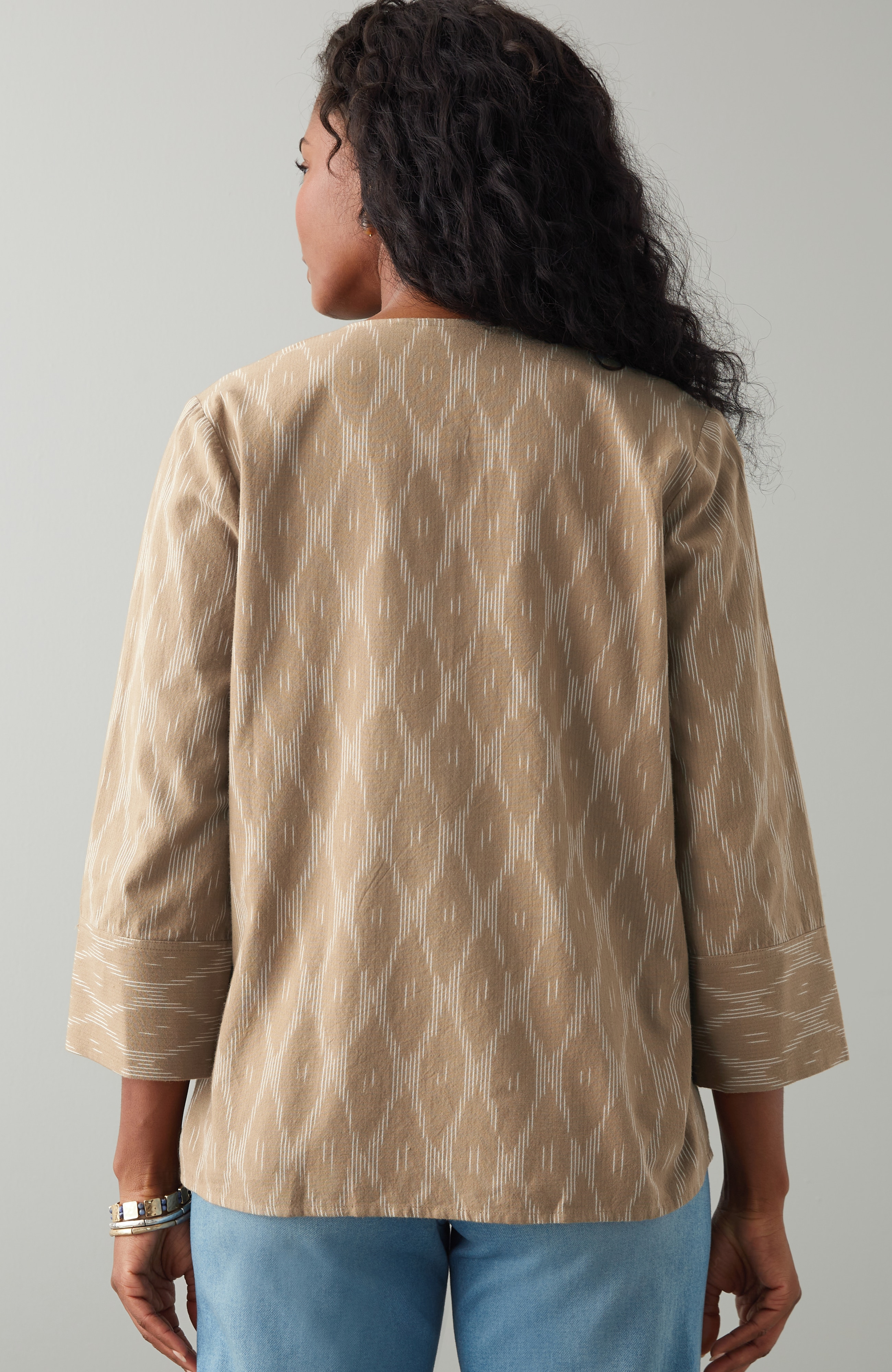 Pure Jill Single-Button Ikat Top