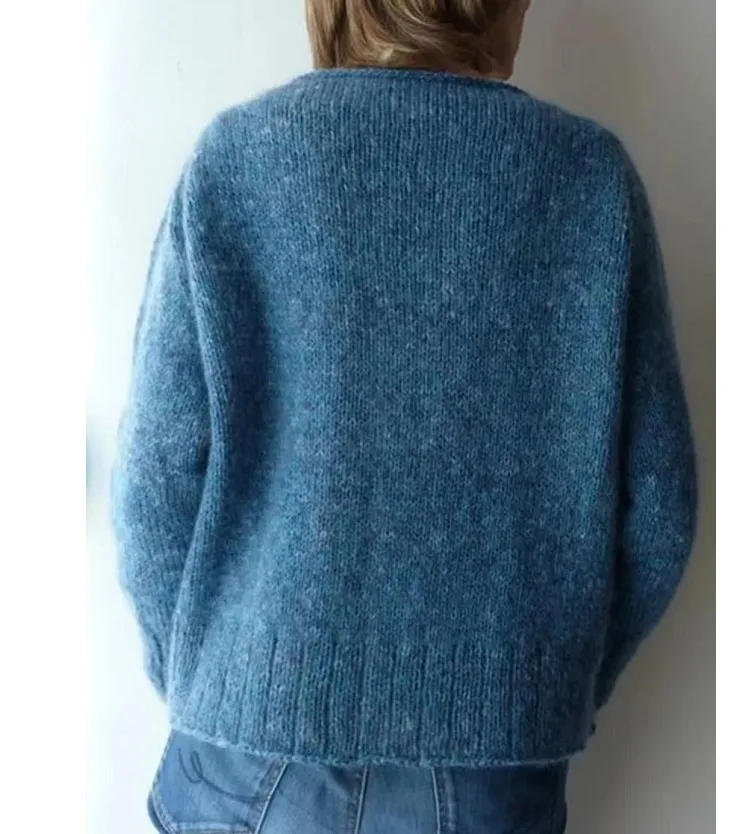 Casual Single Breasted V-Neck Sweater