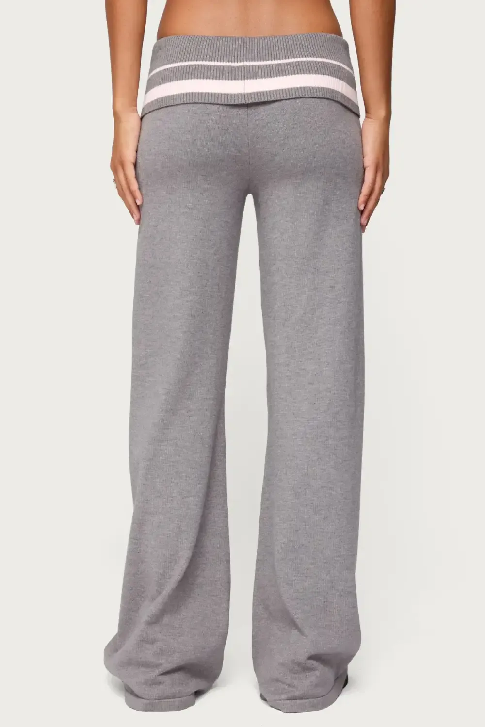 Kaliya Stripey Fold Over Knit Pants