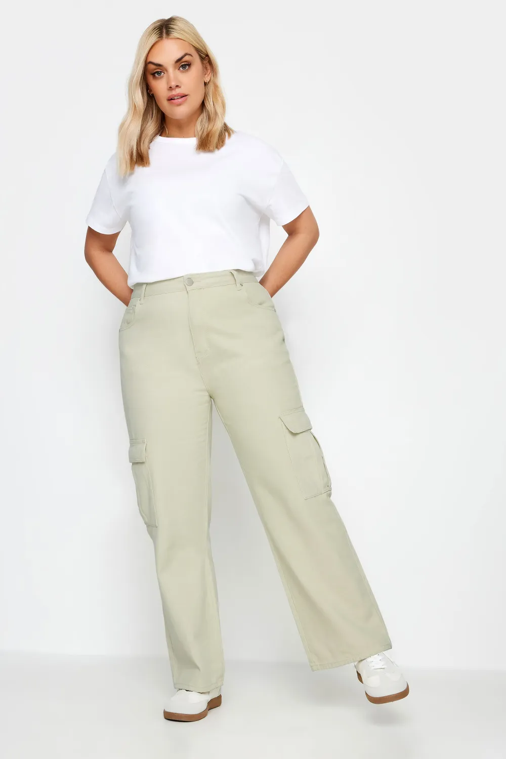 YOURS Curve Blue Cargo Jeans