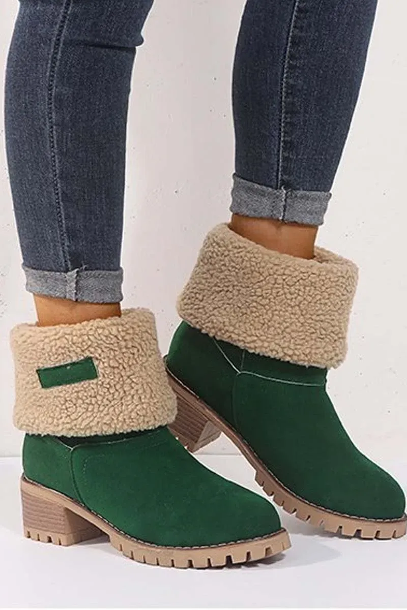 🔥Last Day Specials👢Women's thick heel high heel snow boots women's two-wear plus velvet warm mid-calf boots