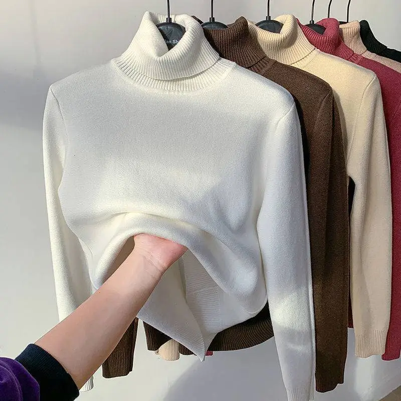 Thick turtleneck inner warm base layer sweater