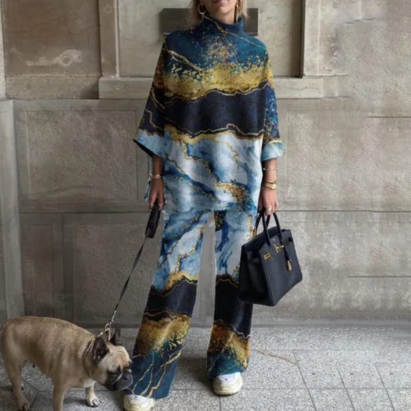 Chic and natural print casual set