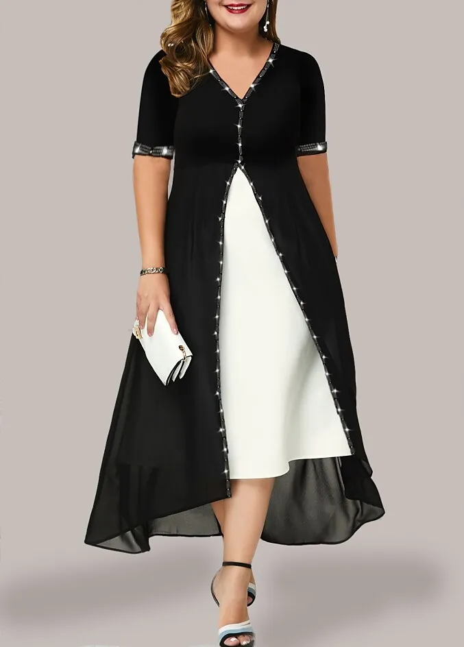 Women's Plus Size A Line Dress Midi Dress