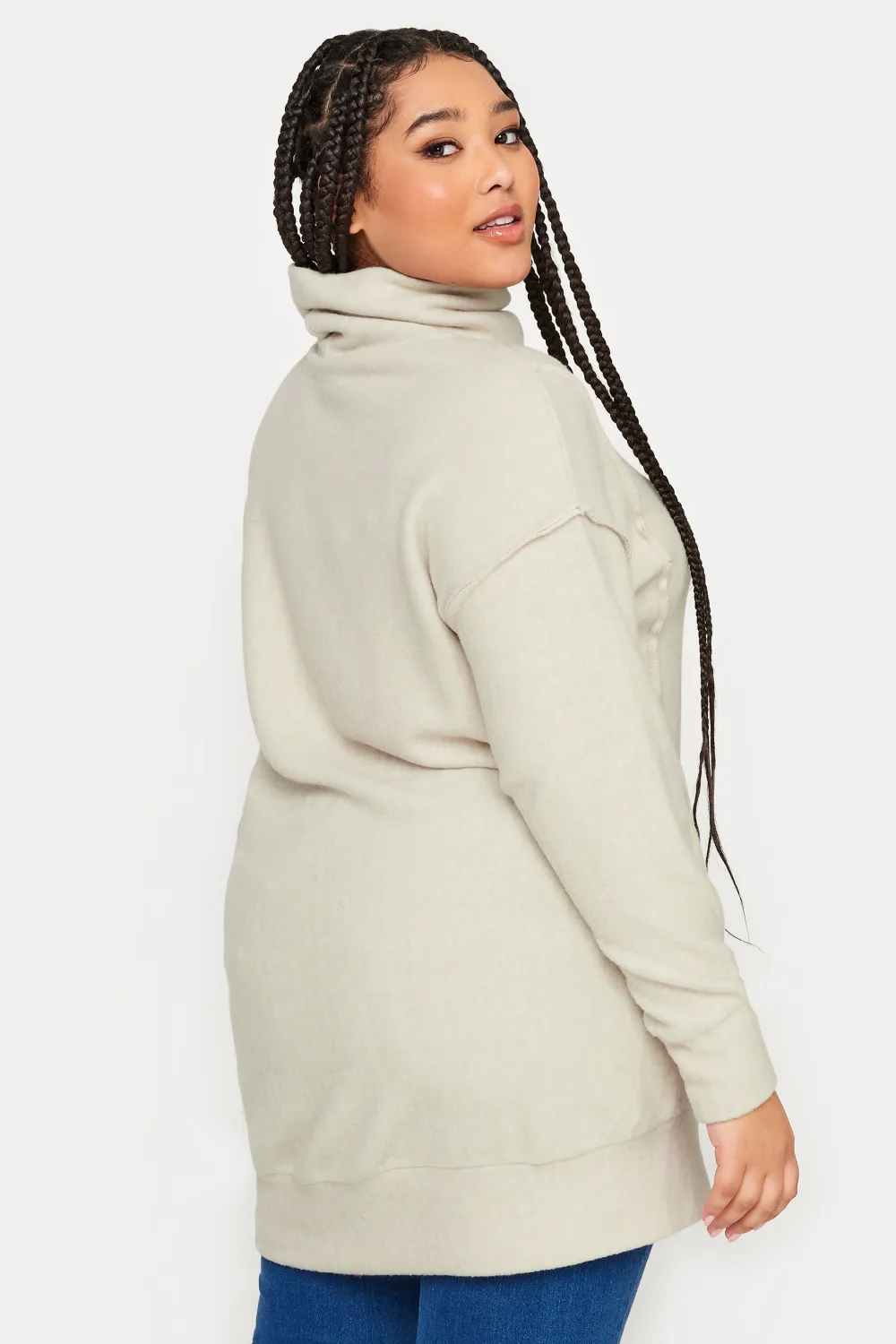 YOURS LUXURY Curve Grey Soft Touch Turtle Neck Jumper